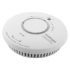 angled view of fireangel combination optical smoke carbon monoxide alarm with visible test button and vents