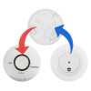 Replacement for fireangel st 620 10 year smoke alarm ultrafire ulls10 showing the alarm and mounting base with arrows indicating swap direction
