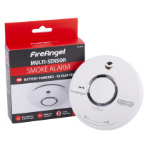 fireangel st 622 thermoptek smoke alarm shown with its box on a white background