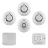 FireAngel Pro Connected Smart Home Starter Kit with Wi-Safe gateway, featuring three smoke alarms, one heat alarm, one carbon monoxide alarm, and a wireless gateway hub