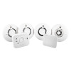 Fireangel pro connected home carbon monoxide smoke heat alarm starter kit showing five white alarm devices grouped together on a white background