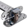 Close up of the metal mechanism on an astra 3003 series concealed fire door closer showing mounting plates and pivot detail