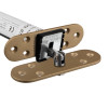 Fcast4003Sbr Astra 4003 Series Concealed Fire Door Closer in satin brass finish showing rounded front and metal fixing parts