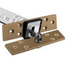 Close-up image of the Fcast4003Sbs Astra 4003 Series Concealed Fire Door Closer in satin brass with square front showing the joint and mounting plate
