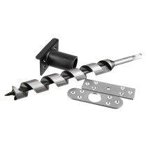 Close-up of drill bit and metal parts shown in Fcast9002 Astra Installation Kit Contents image