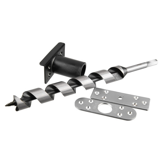 Close-up of drill bit and metal parts shown in Fcast9002 Astra Installation Kit Contents image