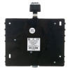 Back view of dorgard fire door retainer black showing label, screws, and attachment mechanism