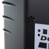 Closeup of the sounder part of the dorgard fire door retainer black showing textured surface and small holes