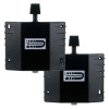 Two black dorgard fire door retainer units shown together in a group against a white background