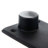 Closeup of the stopper on a dorgard fire door retainer floorplate large in black plastic material