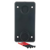 dorgard fire door retainer floorplate large in black with screws shown separately on a white background