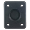 Front view of dorgard fire door retainer floorplate small showing black rectangular plate with four screw holes
