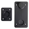 dorgard floorplate kit with without bumpstop shown from the front with two black rectangular plates of different sizes