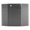 Front view of dorgard stainless steel cover with smooth brushed metal finish and small round hole near top edge