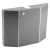 dorgard stainless steel cover shown from the top with smooth brushed metal finish and two small holes
