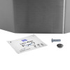 dorgard stainless steel cover with fixing screw, washer, and a lens cleaning wipe pack
