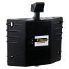 angled view of a black dorgard smartsound fire door retainer showing its compact rectangular shape and control knob on top