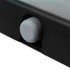 Closeup of the foot detail on the black dorgard smartsound fire door retainer showing the circular pad