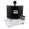 dorgard smartsound fire door retainer black with batteries screws and instruction sheet on white background