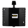dorgard smartsound fire door retainer in black shown from the front with a square shape and small label