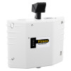 angled view of dorgard smartsound fire door retainer in white showing the main unit and label