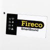 Closeup detail of the Fireco Smartsound label on the dorgard smartsound fire door retainer white