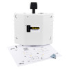 dorgard smartsound fire door retainer white device with instructions sheet and four screws shown on white background