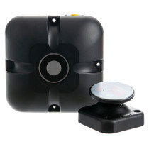 dormag smartsound fire door holder with black square base and separate round magnet component