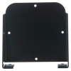 Front view of dormag smartsound plate in black showing plain flat surface with mounting holes
