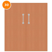 A double 30 minute fire door with cherry veneer