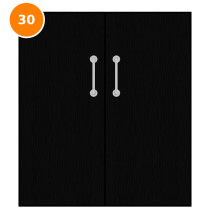 A double 30 minute fire door painted black (ral 9005)