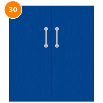 A double 30 minute fire door painted blue (ral 5017)