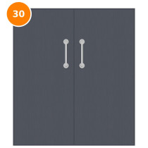 A double 30 minute fire door painted grey (ral 7015)