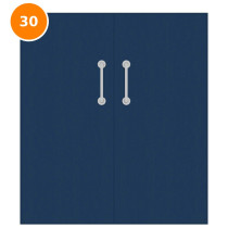 A double 30 minute fire door painted navy (ral 5003)