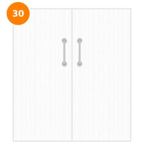 A double 30 minute fire door painted white (ral 9010)