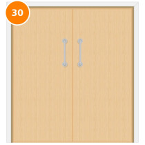A double 30 minute fire door set with ash veneer
