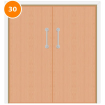 A double 30 minute fire door set with beech veneer