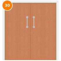 A double 30 minute fire door set with cherry veneer