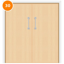 A double 30 minute fire door set with maple veneer
