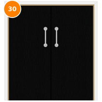 A double 30 minute fire door set painted black (ral 9005)