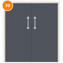 A double 30 minute fire door set painted grey (ral 7015)