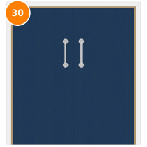 A double 30 minute fire door set painted navy (ral 5003)