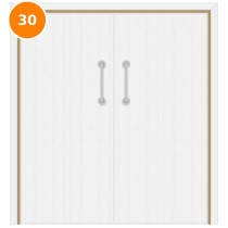 A double 30 minute fire door set primed