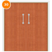 A double 30 minute fire door set with sapele veneer