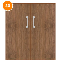 A double 30 minute fire door with walnut veneer