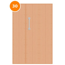 A leaf & half 30 minute fire door with beech veneer