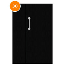 A leaf & half 30 minute fire door painted black (ral 9005)