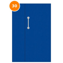 A leaf & half 30 minute fire door painted blue (ral 5017)