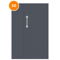 A leaf & half 30 minute fire door painted grey (ral 7015)
