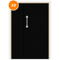 A leaf & half 30 minute fire door set painted black (ral 9005)